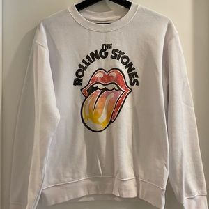 White Rolling Stones crew neck